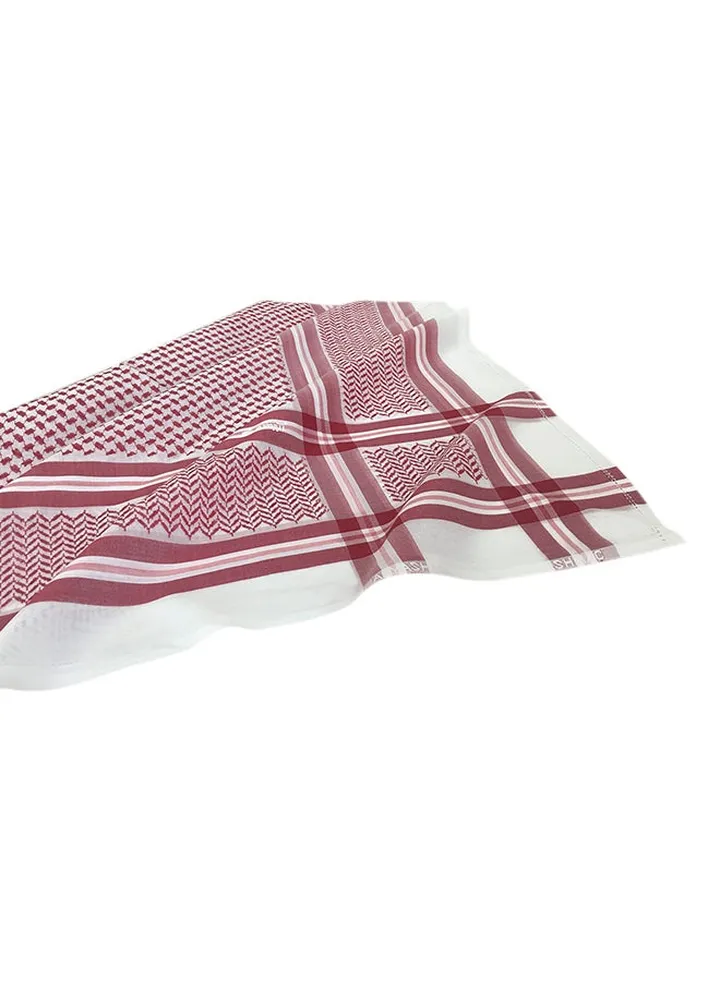 Cotton Printed Shemagh Red/White