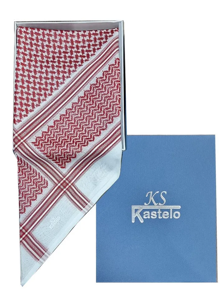 Kastelo Casual Shemagh Red And White Excellent Material