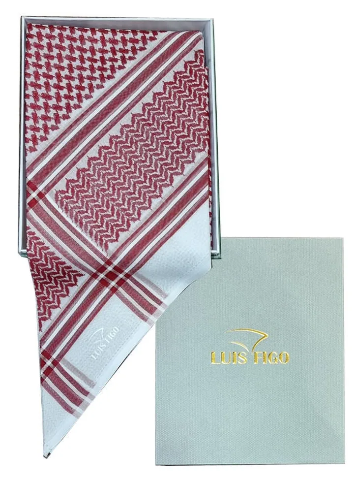 Luis Figo Casual Shemagh Red And White Excellent Material