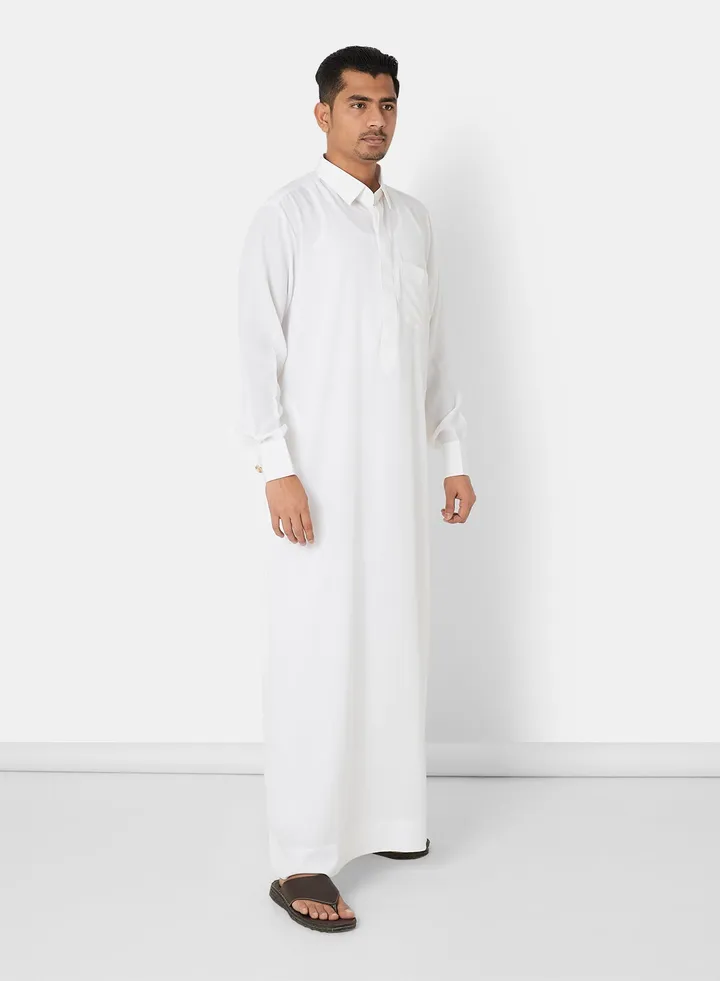 Premium Chest Pocket Saudi Kandora Off-White