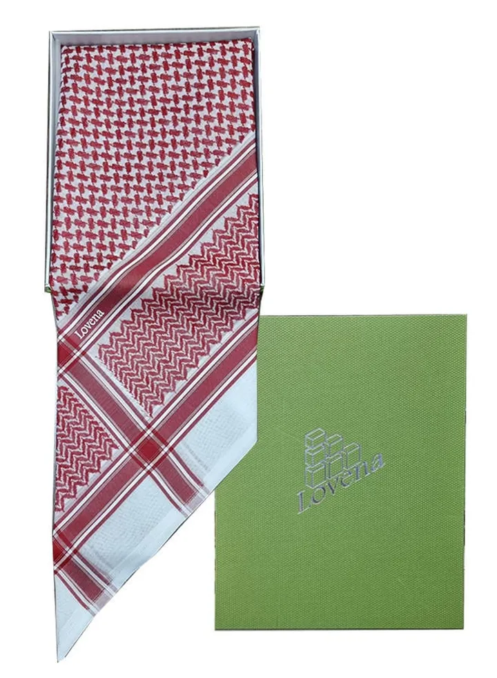 Lovena Casual Shemagh Red And White Excellent Material