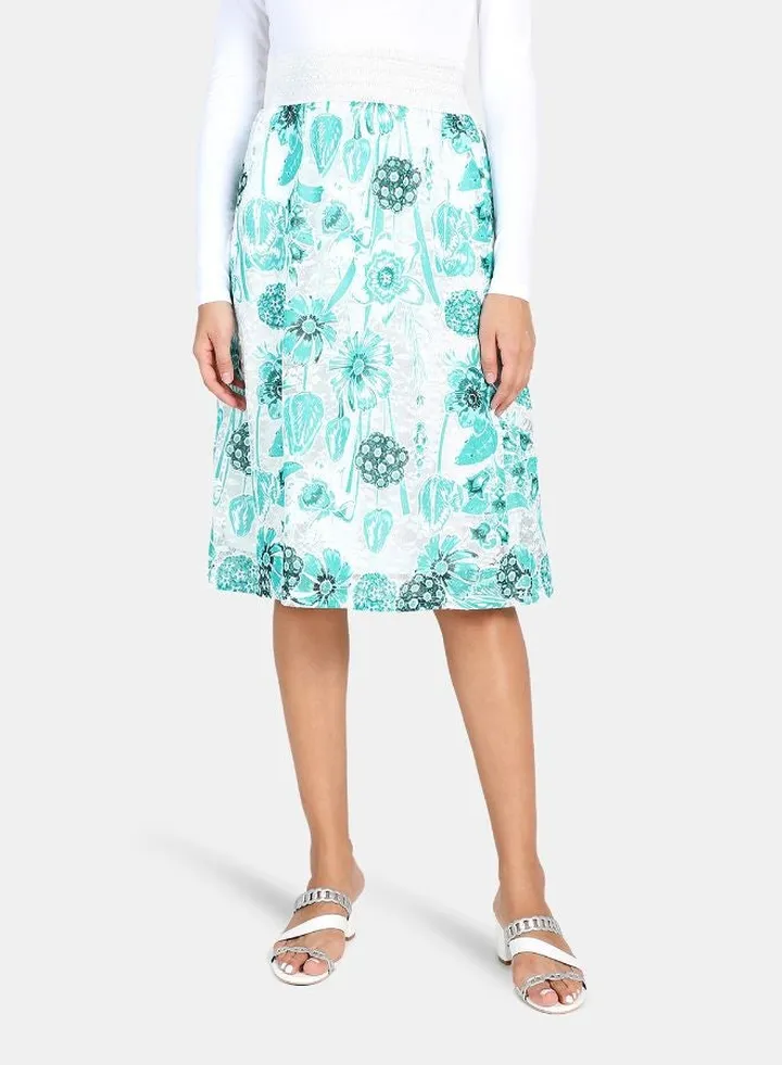 Casual Burnout Skirt Blue/White
