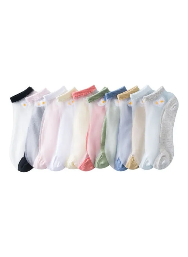 Pack Of 10 Pairs Of Ankle Socks Multicolour