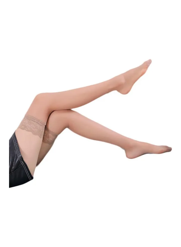 Lace Detailed Stockings Brown