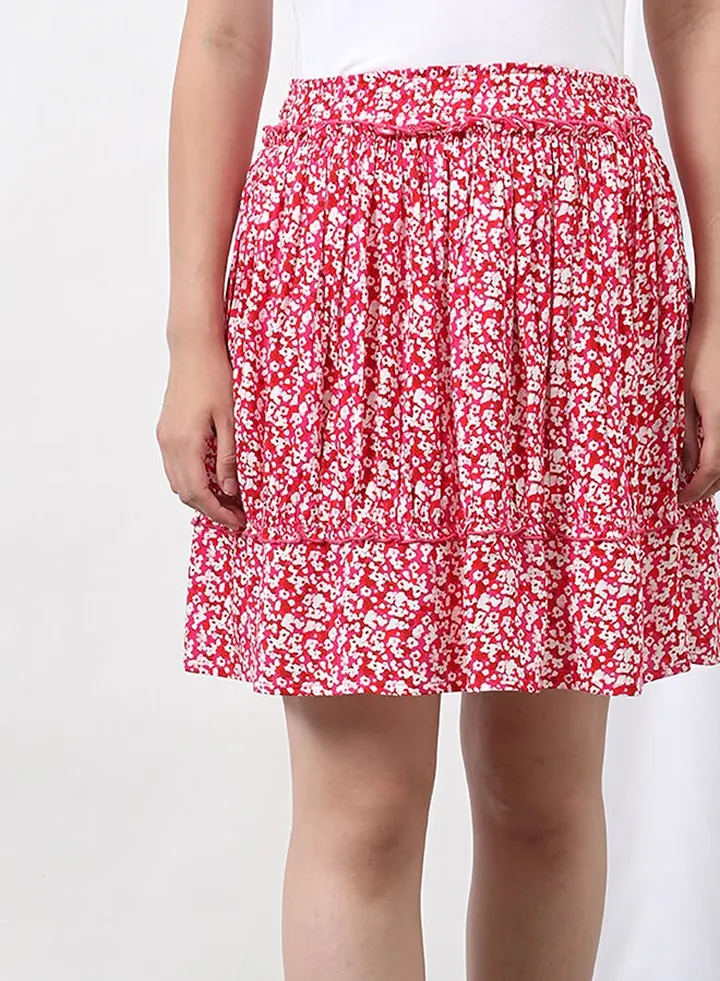 Printed Midi Skirt Pink Aop