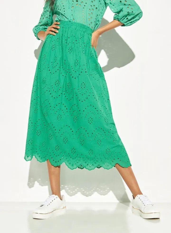 2Xtremz Schiffli Midi Skirt with Elasticated Waistband