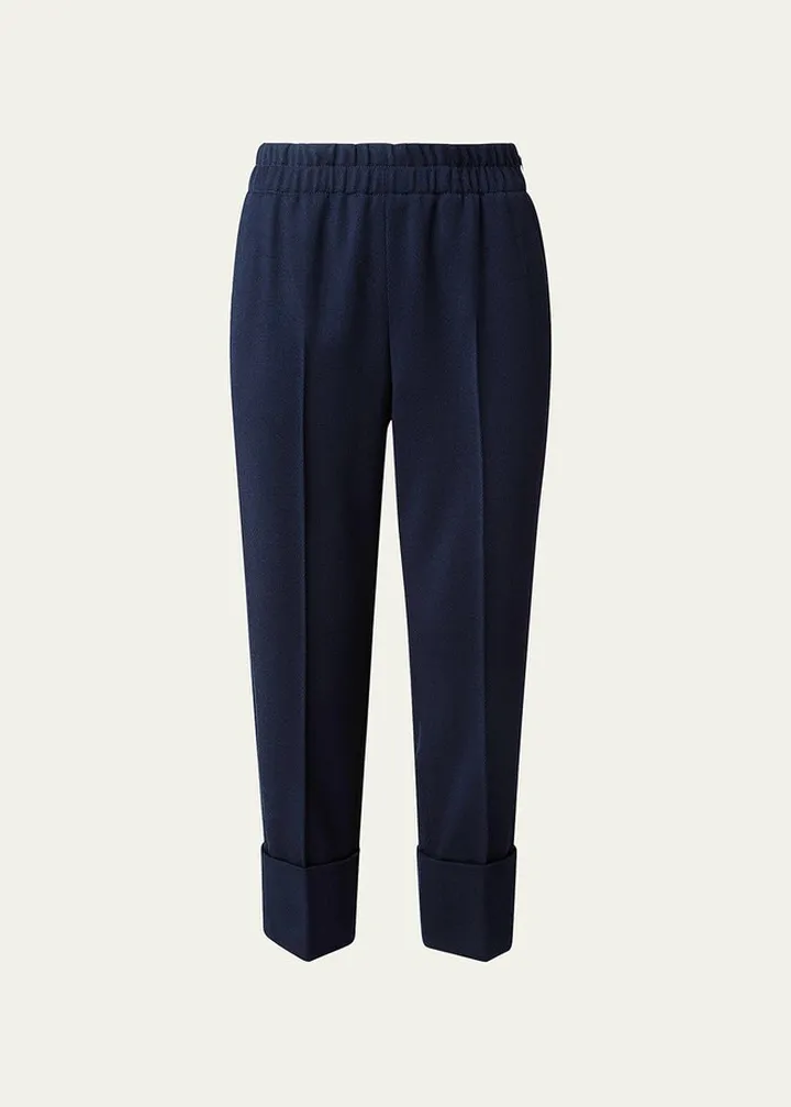 Farell Straight-Leg Crop Flannel Pants