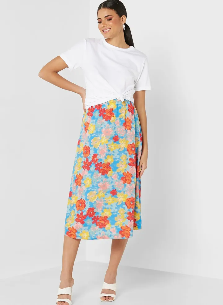 Woven Midi Skirt