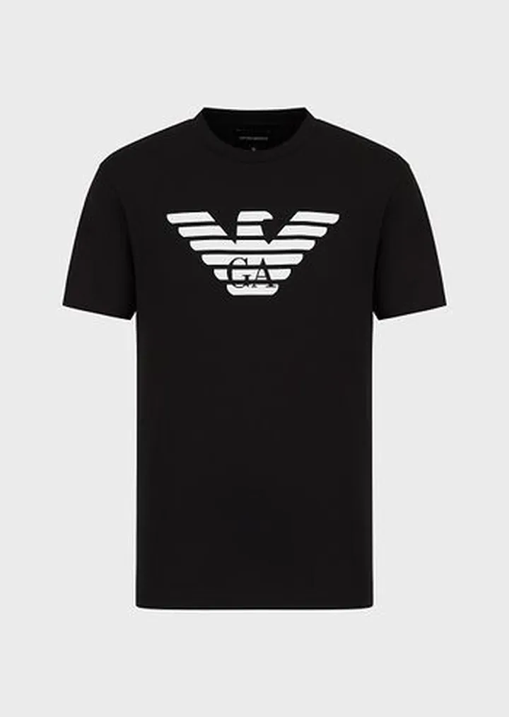 Pima jersey T-shirt with logo print