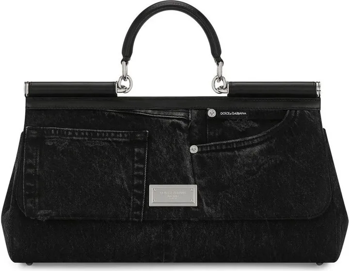 Sicily patchwork denim shoulder bag