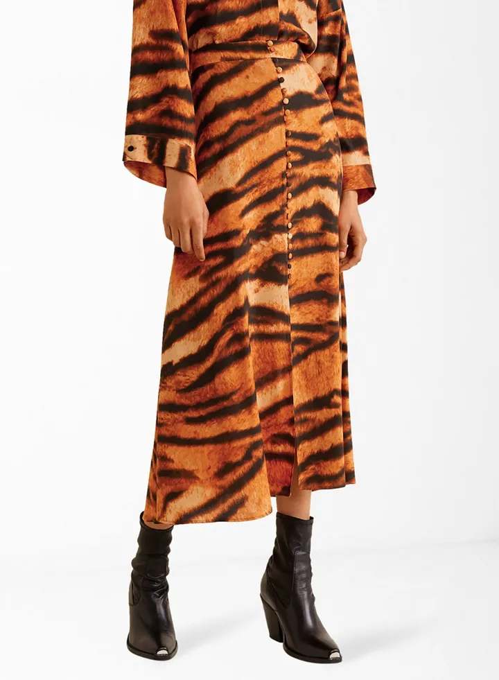 Tiger Printed Skirt Orange/Black