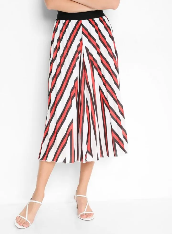 Mid-Rise Skirt Orange/Black/White