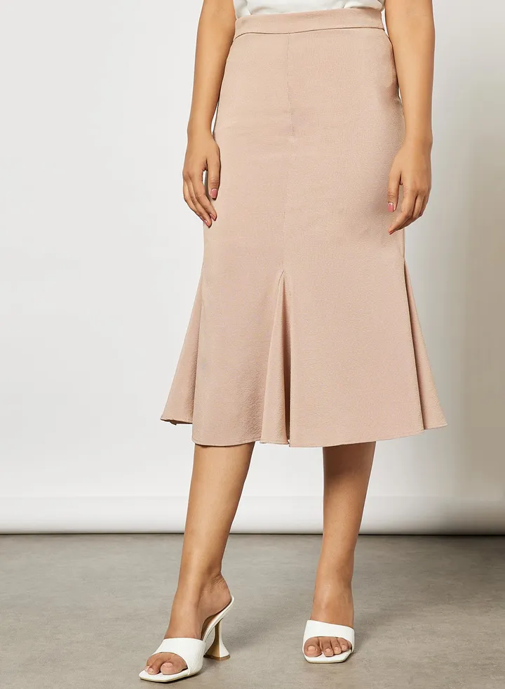 High waist mermaid skirt Brown