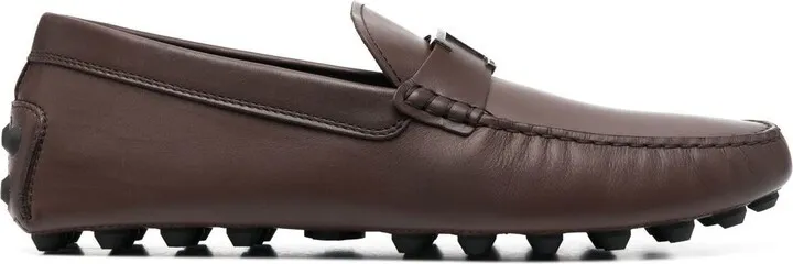 Logo-Plaque Leather Loafers