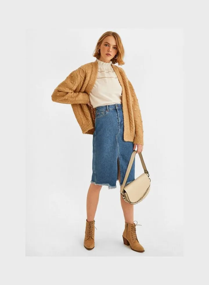 Plane Skirt Mid Denim