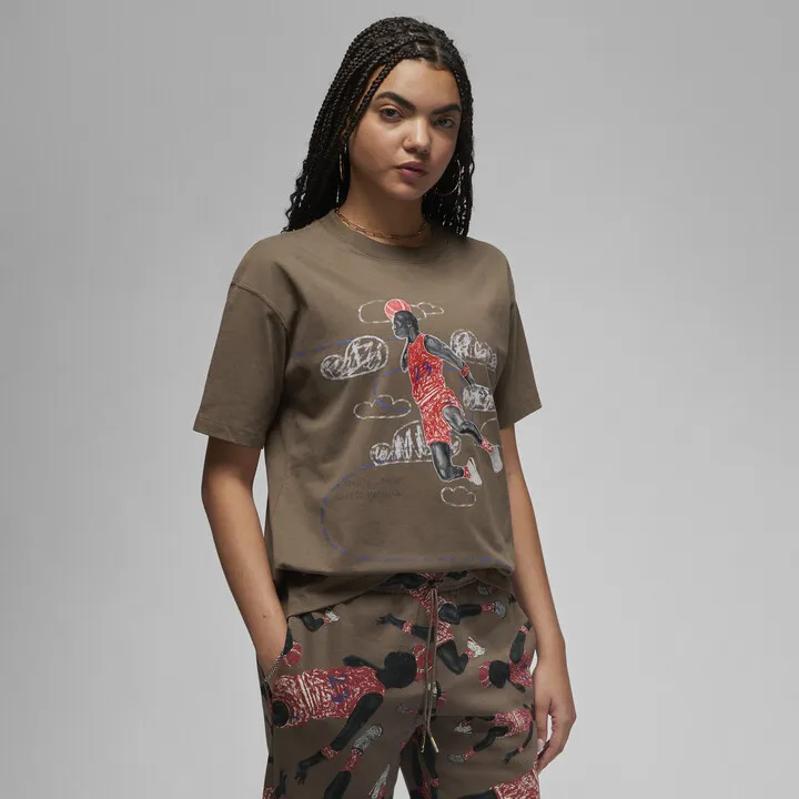 Women's Jordan Artist Series by Parker Duncan T-Shirt in Brown