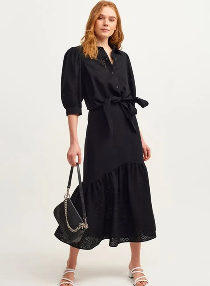 Embroidery Detailed Skirt Black