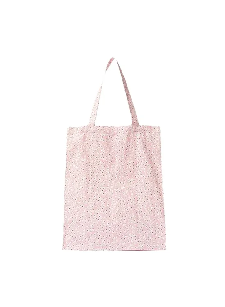 Pink Floral Canvas Shopper
