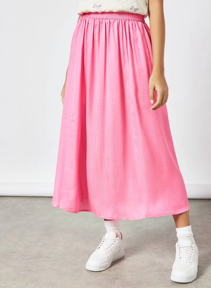 Stylish Midi Skirt Pink
