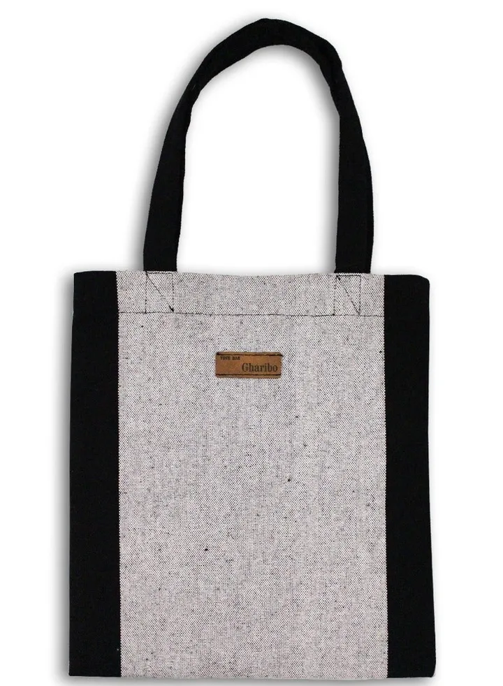 casual printed linen tote bag