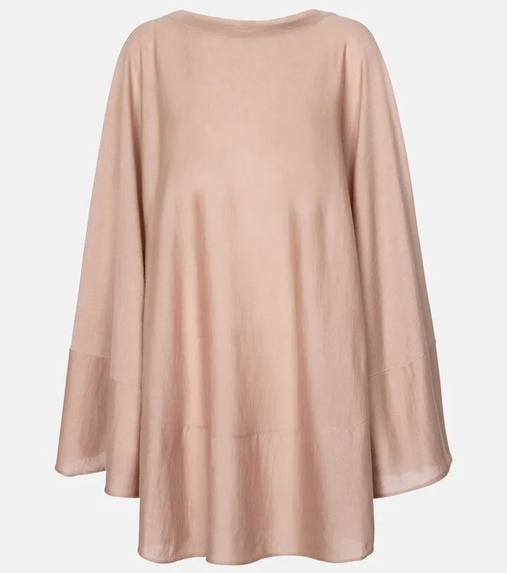 Cashmere and silk poncho