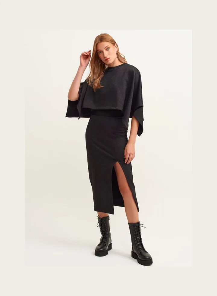 Embroidery Detailed Skirt Black