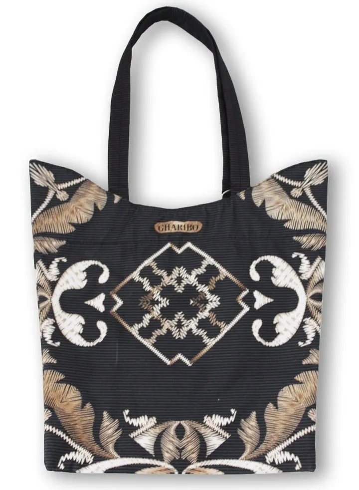 Casual Printed Satin Tote Bag