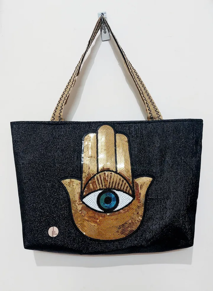 Black fabric shoulder bag