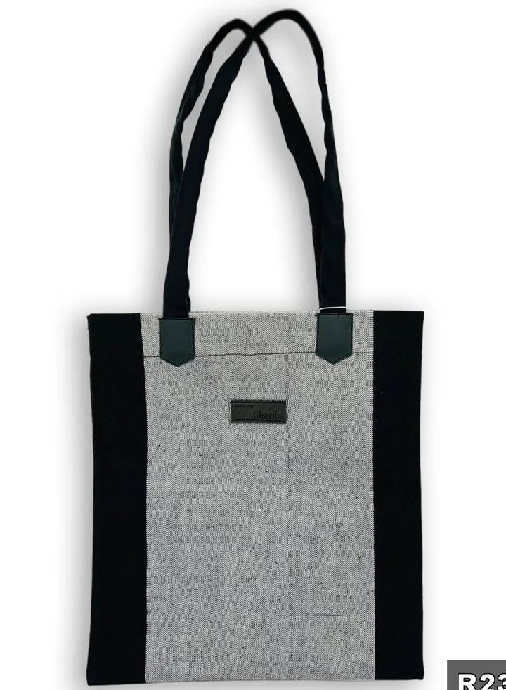 casual printed linen tote bag