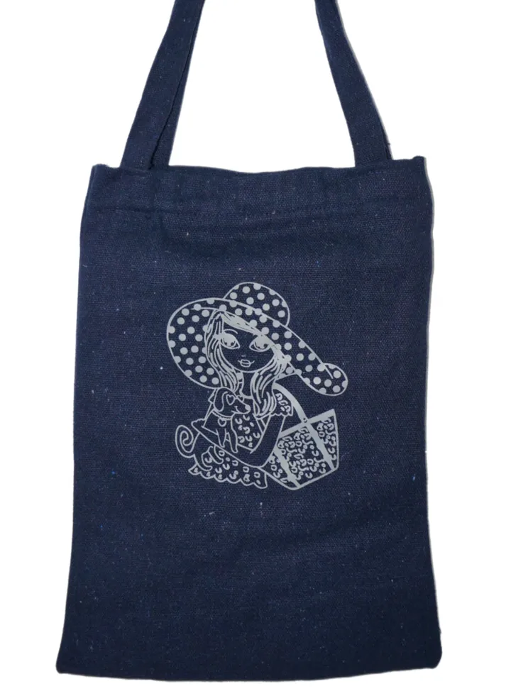 shopping women canvas zipper tote bag