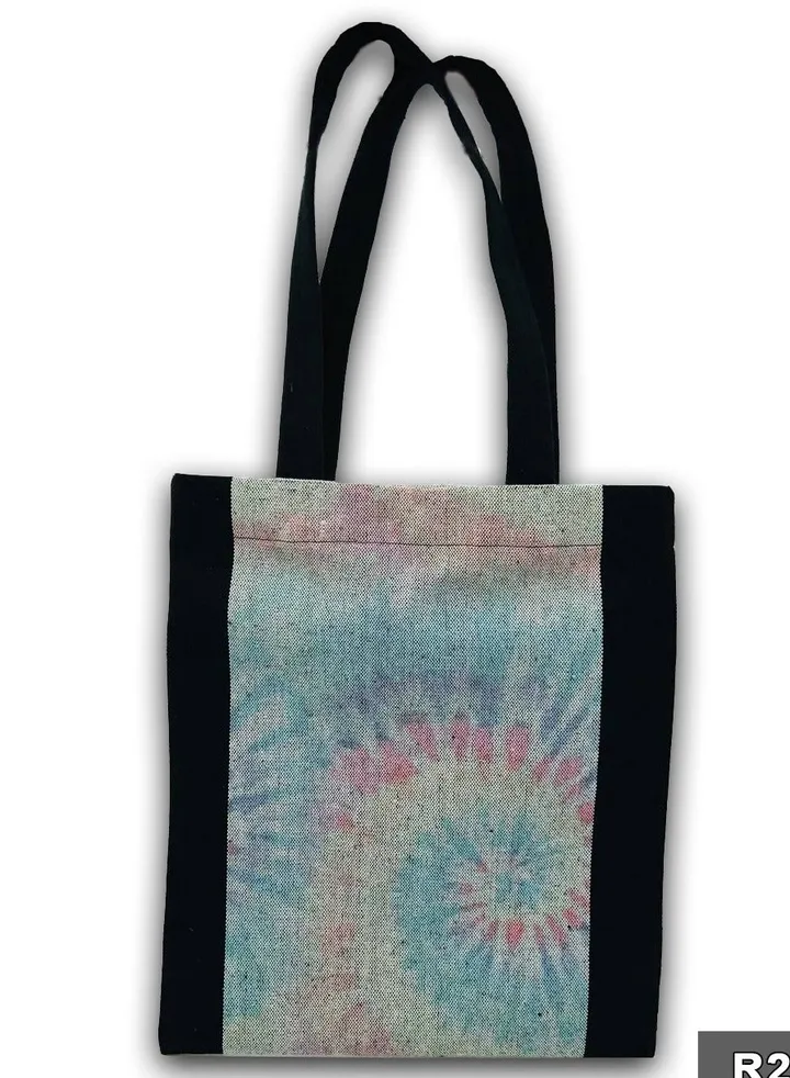 Tie Dye casual printed linen tote bag