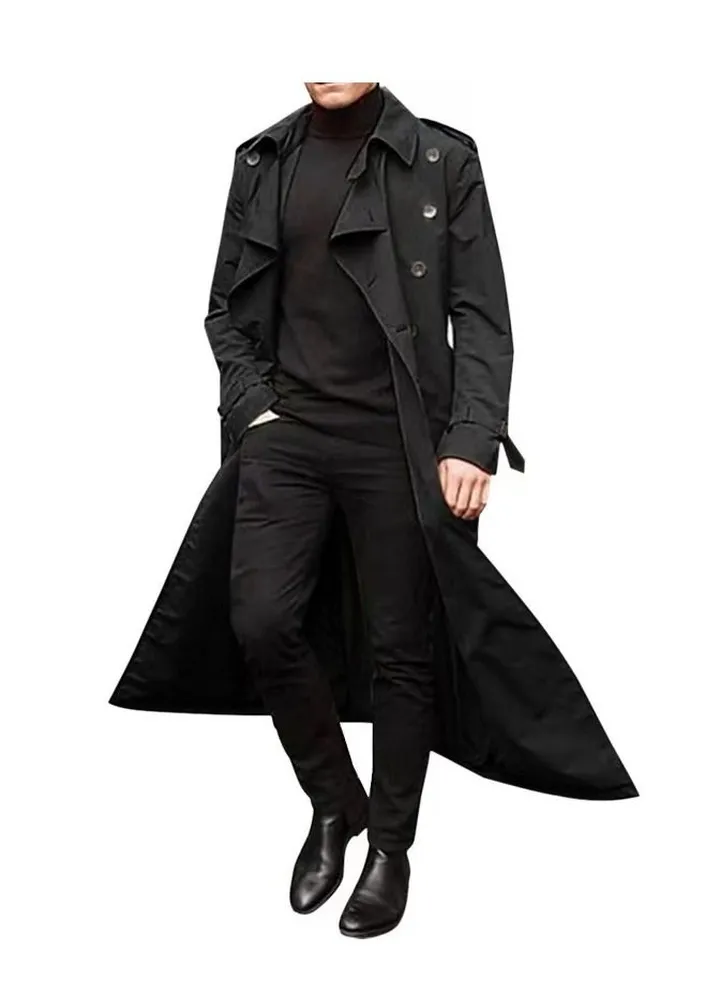 Men's Mid-Length Fashion Trench Overcoat