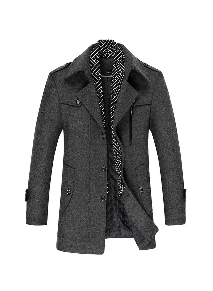 Men's New Fashion Thickened Woolen Overcoat