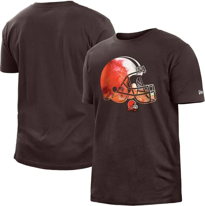 Men's New Era Brown Cleveland Browns 2022 Sideline Ink Dye T-shirt