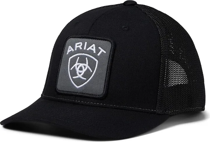 Ariat Flex Fit Logo Patch Cap (Black) Baseball Caps