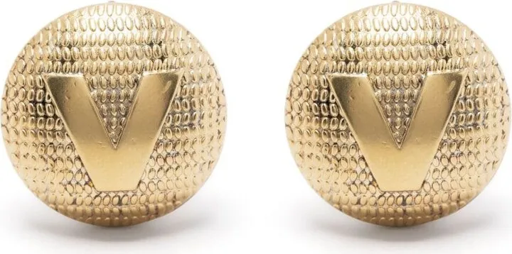 V-logo stud earring