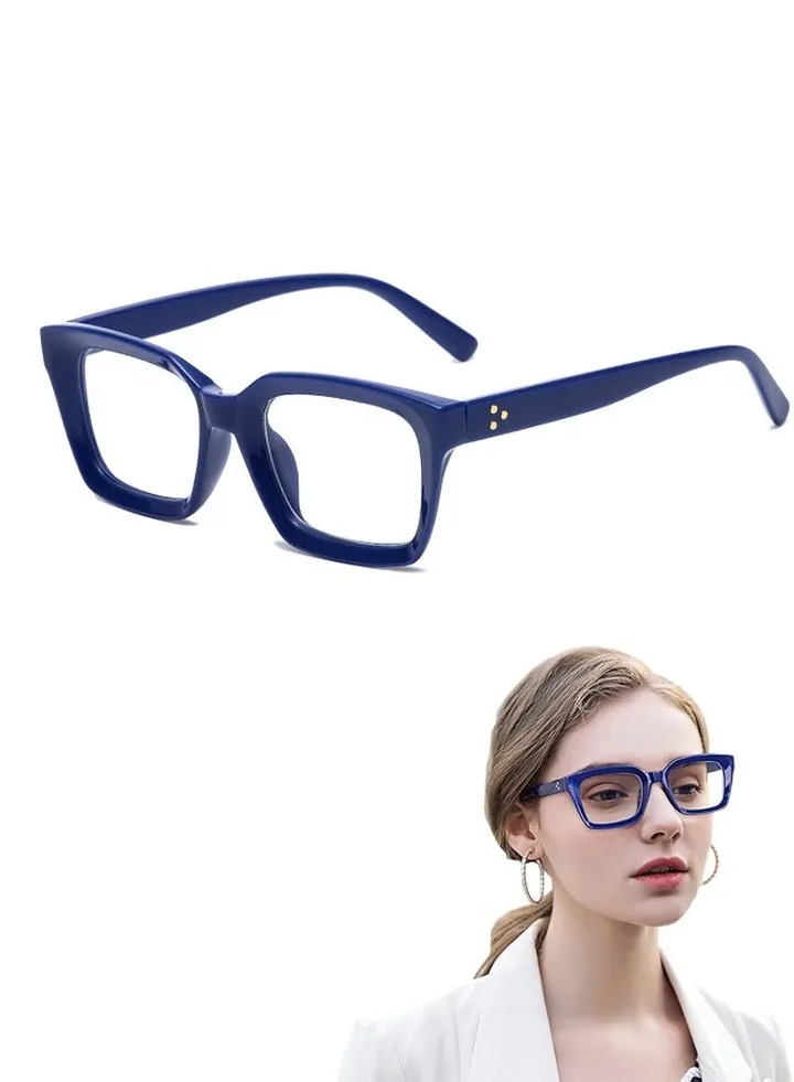 Glasses for Women Men Fashion Classic Square Eyewear Thick Glasses Frame Classic Non-prescription Clear Lens Eyeglasses for Women Men Full Frame Retro Vacation Simple Frame Glasses for Travel Holiday
