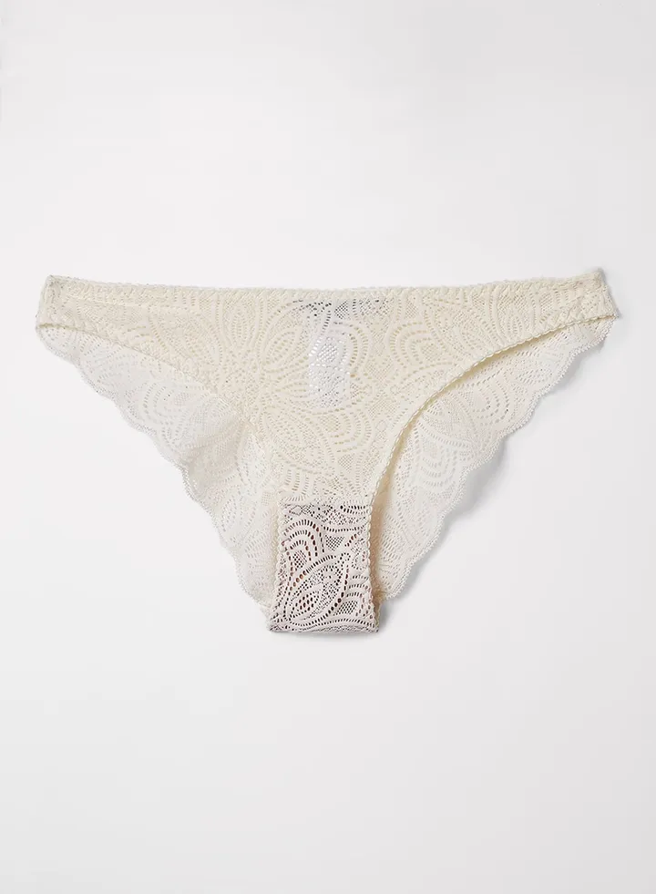 Luna Lace Briefs White