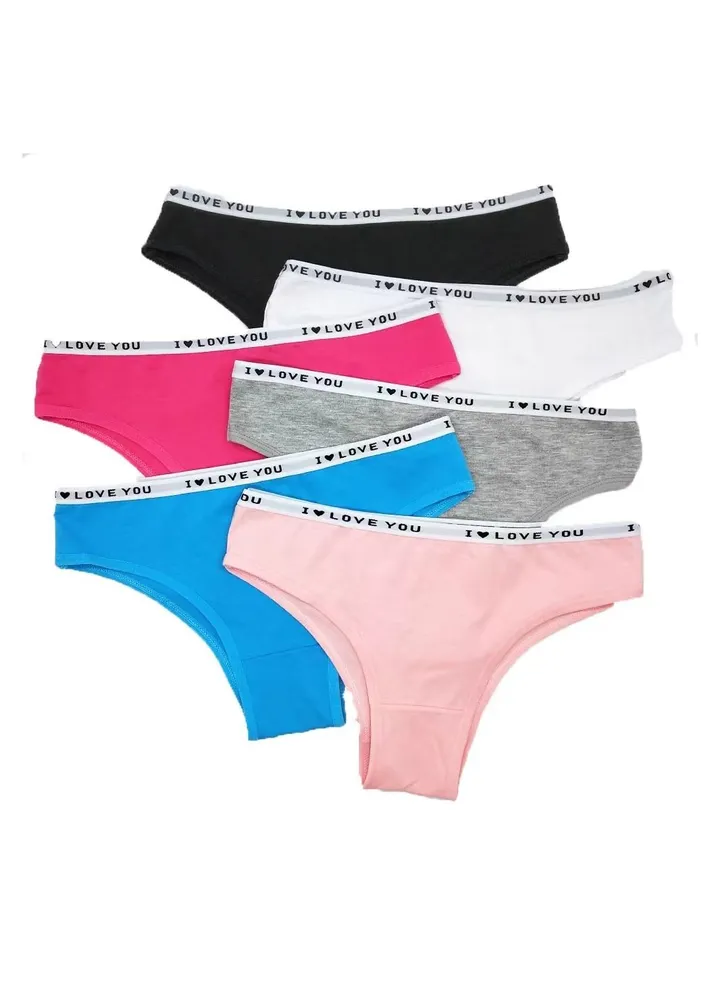 Zeemey 6 Pack Womens Underwear Cotton Sort Bikini Breathable Panties Low Rise Hipster Ladies Charming Cheeky Lingerie