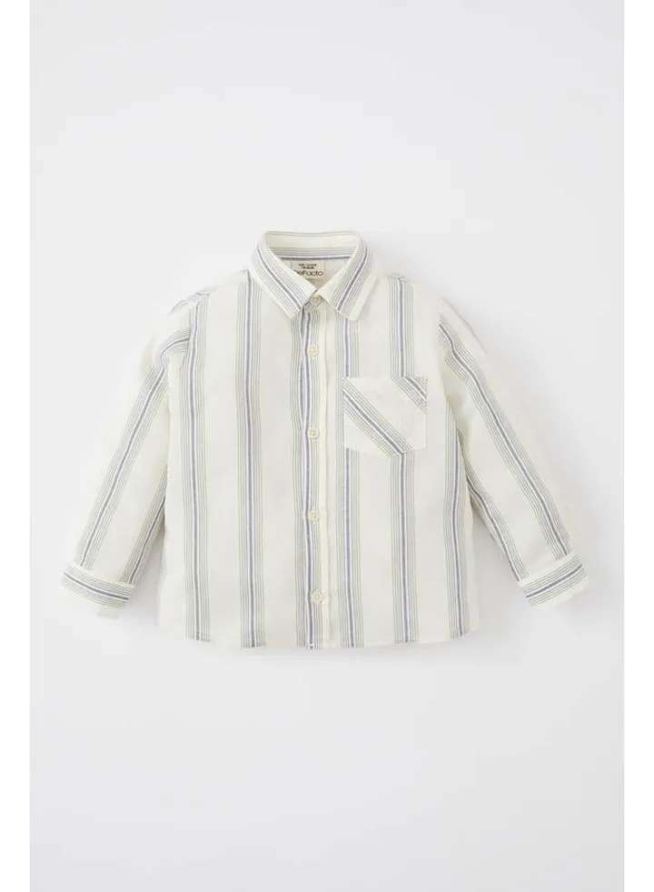 Babyboy Regular Fit Shirt Neck Woven Long Sleeve Shirt