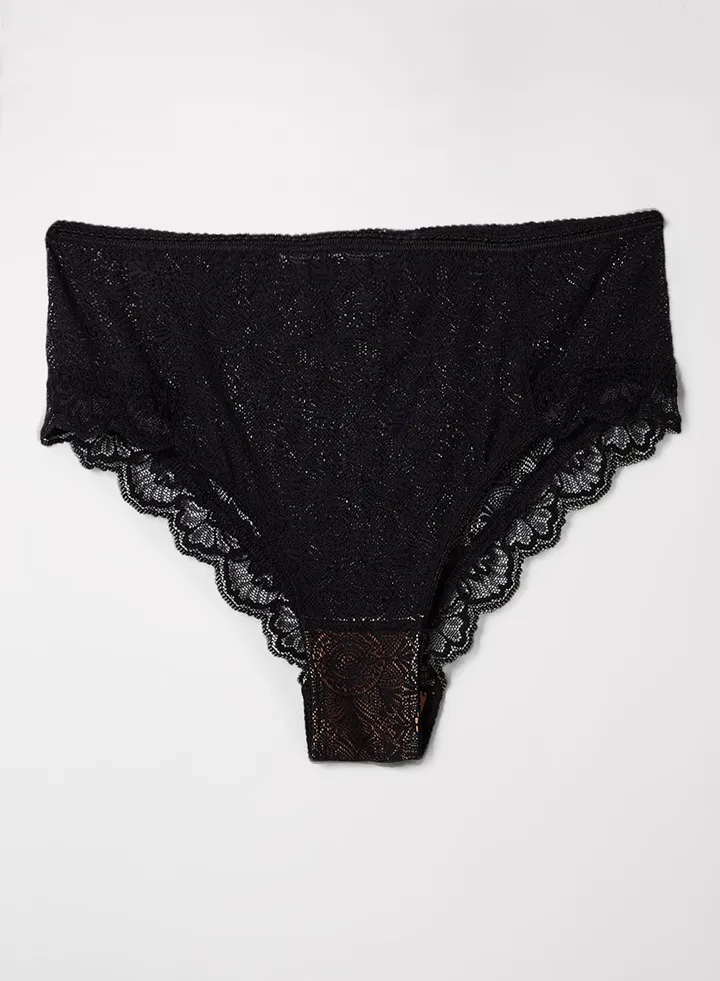Fabienne Lace Hipster Briefs Black