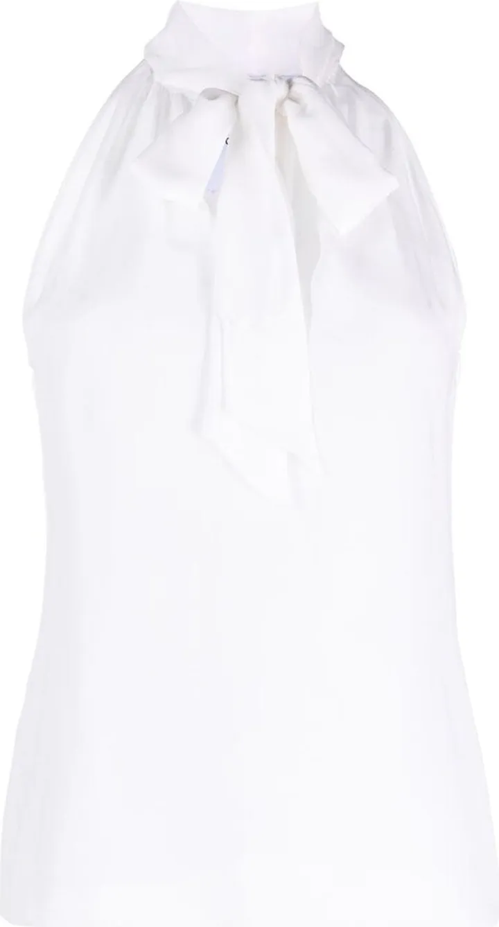 Halterneck Sleeveless Silk Top