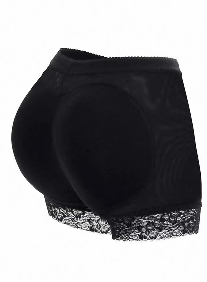 Fake Pads for Wome Bigger Padded Underwear Enhancer Shapewear Womens' Tummy Control High Waist Trainer Body Shaper Lifter Panties Briefs Hip Black L