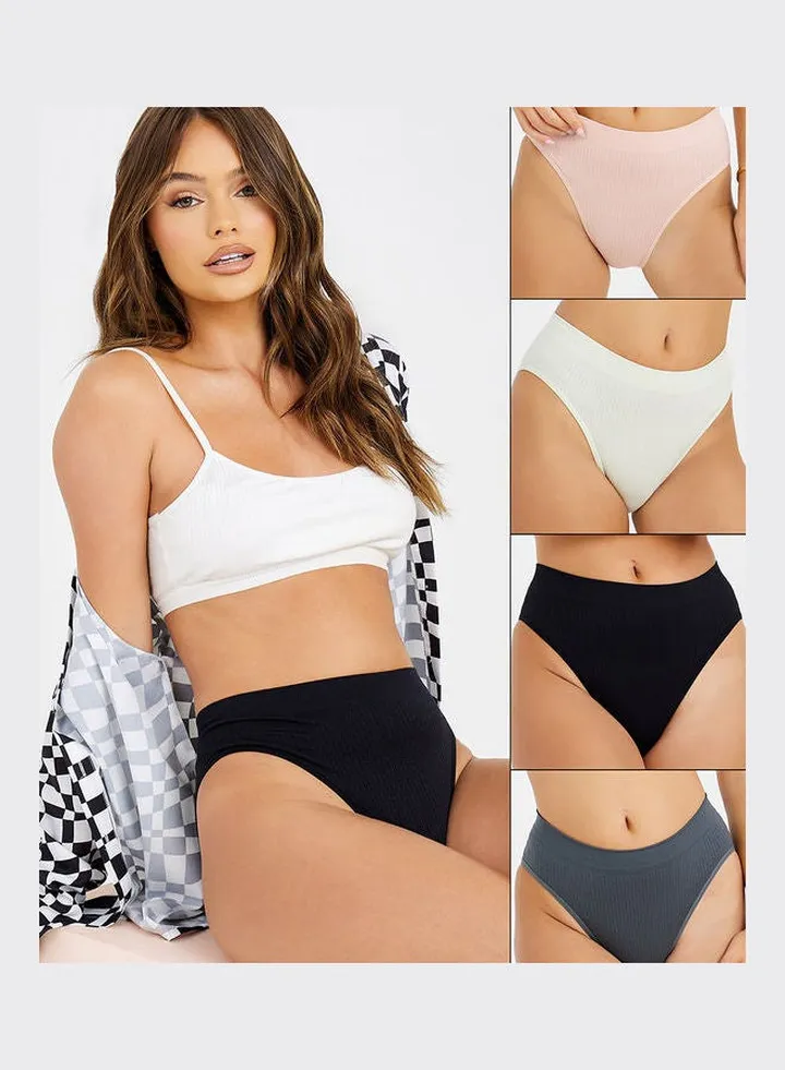 Pack of 4 Textured Seamless Bikini