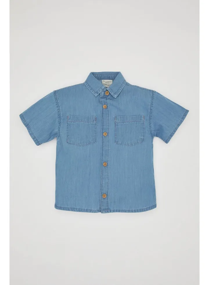 Babyboy Regular Fit Denim Short Sleeve Shirt