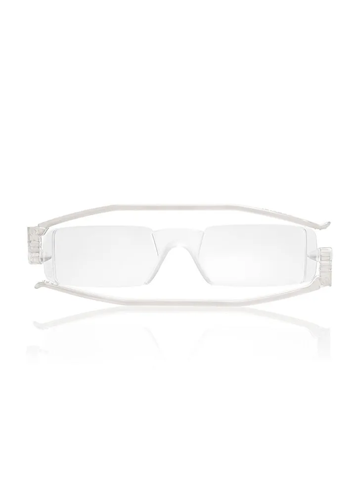 Rectangular Frame Reading Glasses White +2.50