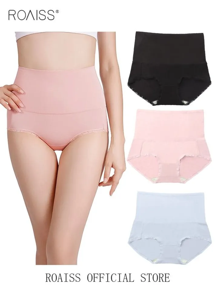 3 Piece of Women's Briefs Set 60S Modal Elastic High Waisted Antibacterial Underwear Comfortable Breathable