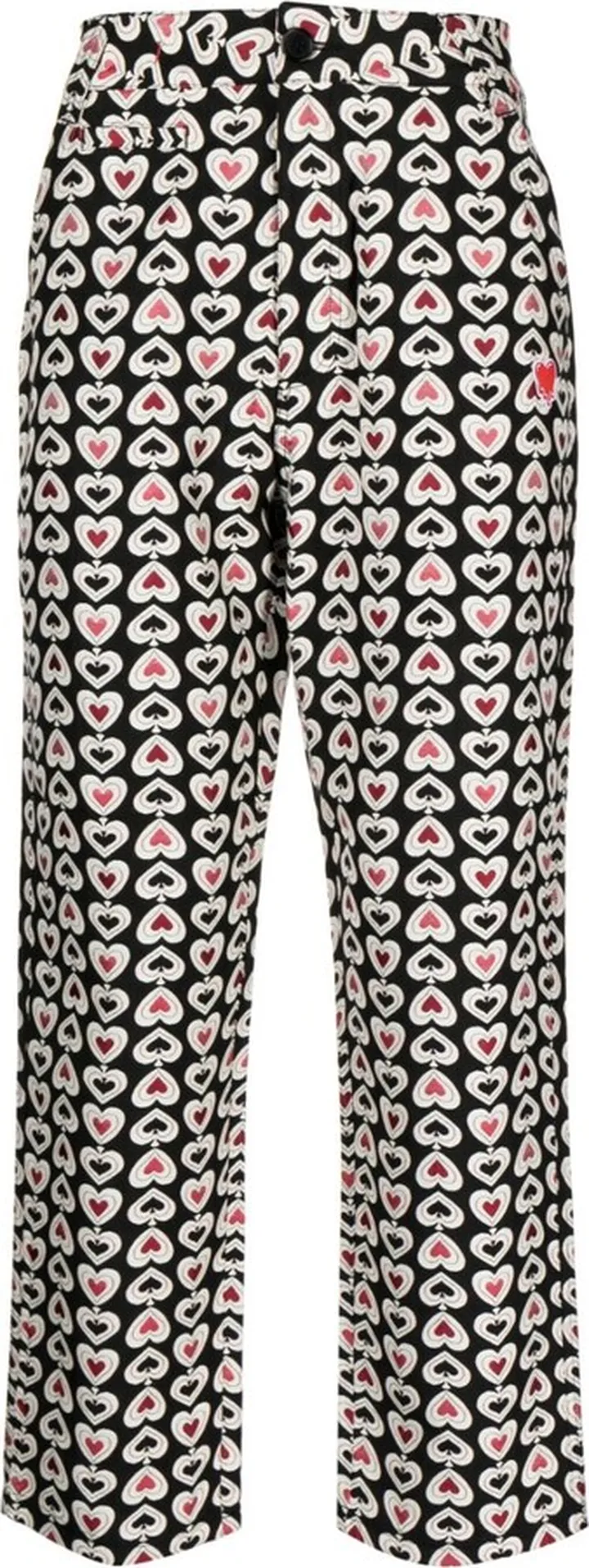 Graphic-Print Straight-Leg Trousers