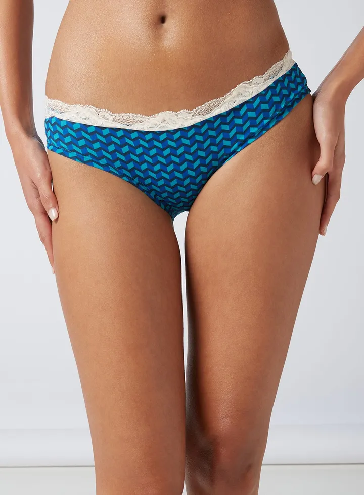 Casual Brief Blue/White