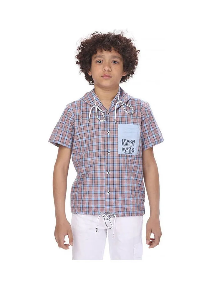 hooded short sleeve shirt Multicolour